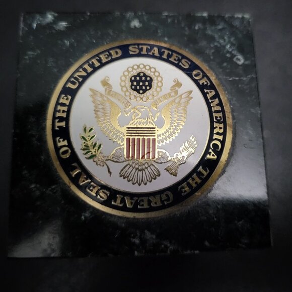 Vintage, Collectible Marble Paperweights w/ Great Seal of USA & iconic NY Times - Picture 4 of 12